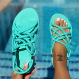 Women Sandals Ladies Bandage Beach Shoes Open Toe Ladies Beach Sandals Roman Gladiator Sandals Flip Flop