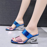 Spring And Summer New Style Thick Heels, One-Word Flip-Flops, Sandals, Slippers, Fashion Slippers, Korean Version Of Women's High