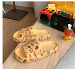 for women Bathroom Slippers Smile Bear Pattern Antislip House Zapatillas Casa Salle de Bain Flat Shoes