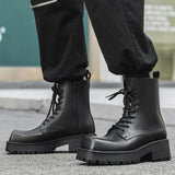 Breakj Kong Wind Ins Street Tide Male Street Shot Fashion Vintage Chelsea Boots Fall Youth Platform Leather Boots