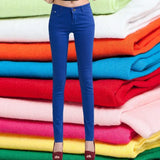 Top Quality Women Pencil Pants Slim Trousers Woman Jeans Solid Girls Sweet Candy Color Femme