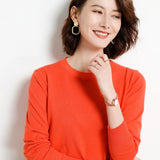 Sweater 2020 New O-neck Female Long-sleeved Knitted Pullover Jumper Pull Femme Clothes White Loose Thin Korean Plus