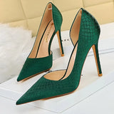 Shoes New Snake Pattern Women Pumps Sexy High Heels Party Shoes Stiletto Heels Wedding Shoes Large Size Female