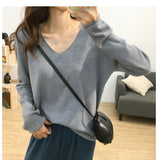 spring autumn new lazy knit oversize sweater women's pullover Korean loose bottoming shirt big