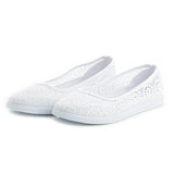 Flat Shoes Low Heels White Women Shoes For Nurse Working Cute Wedge Casual Breathable Footwear Femme Sandalias