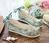 Breakj Shoes, Hanfu Shoes, Brocade Pomegranate Flower Jacquard, Ancient Women's Single