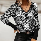 2022 Spring Ladies Vintage Plaid Popular Pullovers Autumn Fashion Casual Long Sleeve Blouse Women Sexy V Neck Lace Shirts