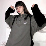 T Shirt Women Tshirt New Long-sleeved T-shirt Students Korean Loose Fake Two-piece Letter Embroidery Polo Collar Top