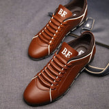 Fashion Solid Leather Business Sport Flat Round Toe Casual Shoes men's casual shoes fashion summer casual shoes men