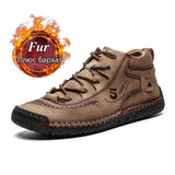 Men's Fashion Casual Shoes Flat Martin Boots Leather Shoes Outdoor Shoes Plus Size