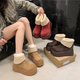 Breakj Integrated Snow Boots Plus Velvet Low Help Thickened Velvet Outside The Northeast Wear-Resistant Anti-Slip Thick-Sed Thick-Solvable Winter Cotton