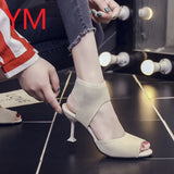 Gladiator Sandalias Mujer 2020 Women High Heels Strap Pumps Buckle Strap Shoes Fashion Summer Ladies