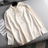 Autumn spring hooded sweater Pullovers Women female 2020 loose sweater knit Jumpers