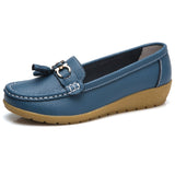 Women Shoes Loafers Female Moccasins Shoes Summer Genuine Leather Women Flats Slip On Women Loafers Flats Tassel Plus