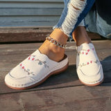 Size Small Flower Semi-Slippers Women's Womens Slippers Large Size Thick-Soled Baotou Women's