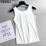 summer Women o-neck Knitted tank top baisc camis casual Sleeveless vest Female slim tanks short