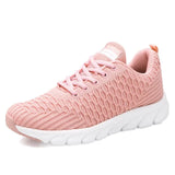 Mesh Sneakers 2021 New Breathable Women Flat Shoes Lightweight Casual Sports Shoes Ladies Lace-up Non-slip Sneakers