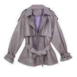 Autumn Women Loose Pu Faux Soft Leather Jacket Turndown Collar Motorcycle Black Coat Female Streetwear Outerwear With