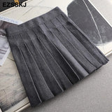 Autumn winter a-line thick short SWEATER Skirt Women good quality cute pleated mini skirt female elegant knit