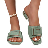 Breakj Buckle Slippers Women 2025 Summer New Large-Size Fashion Fish Mouth Comfortable Wearing Low-Heeled One-Word