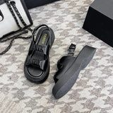 Style Fold With Thick-Soled Sandals, Big Head Buckle, Beach Sandals, Womens