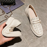 Women's Shoes Fashion Personality British Style Thick-soled Wild Wide-footed Casual Loafer Sexy Solid Color Leather