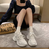 2024 New Thick-Soled Daddy Shoes Net Breathable Loose Cake Soles Sports Tie All Kinds Of Casual