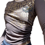 Y2K Grunge Fairycore Crop Tshirts Graphic Print Long Sleeves Slim Top Tee Crewneck Fashion Harajuku Cloth
