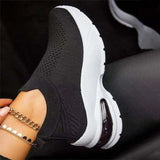Sneakers Autumn 2021 Sock Shoes Slip On Knitted Breathable Ladies Running Shoes Casual Female Flats Vulcanized Plus Size