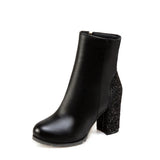 Breakj Ankle Boots Plus Size Thick Heel Women's Boots 31-50 Plus Size Suede Fall / Winter