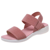 Breakj Sandals Women's Summer Thick-Sed Flats Fish Mouth Tight Size Sandals Women's Shoes