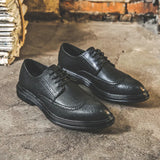 Breakj Men's Shoes Korean Version British Tide Shoes Casual Business Dress Leather Shoes Men's Wedding Shoes