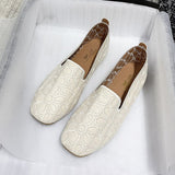Breakj Shoes Women 2025 Summer New Large Square Head Shallow Flat Shoes Soft Soles Pregnant Women's Singles