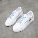Breakj White Shoes Women 2023 Autumn New Flat Plate Shoes Net Red Leisure Anti-Slip Students Embroidered Sports Single