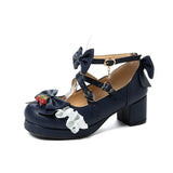 Japanese Lolita Shoes Mary Jane Pu Leather JK-Uniform Kawai Girl Student Sweet Round Toe Waterproof Platform Shoes Anime