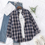 Casual Women's Plaid Shirt 2021 Autumn New Boutique Ladies Loose Blouse and Tops Female Long Sleeve Blouses