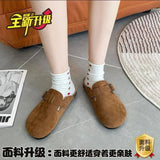 Boken Shoes Half-Pack Slippers Women's Spring And Summer 2023 New Retro One-Toe Slippers Lazy Ins
