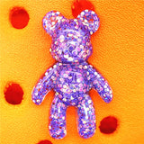 Hard Resin Glitter Cartoon Shoe Charms Accessories Cute Chocolate Bear Shoes Buttons Colorful Sandals Charm