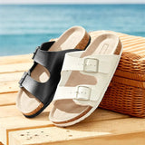 2023 New Summer Beach Cork Slippers Casual Double Buckle Non-slip Clogs Slides Women Slip on Flip Flop
