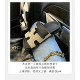 Breakj Summer New Thick Bottom Cool Slippers Large-Size Magic Sticker Outside Wearing Casual Women's