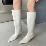 Breakj New 2024 New Pointed Thin White High Tube Knight Boots But Knee Sleeve Fashion