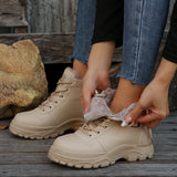 Breakj New Autumn And Winter Women's Warm Martin Boots And Velvet And Thick Belt Middle Tube Thick Sole Women's Boots Women's