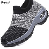 2020 Summer Women Sneakers Fashion Breathable Mesh Casual Shoes Platform Sneakers For Women Black Sock
