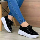 Women 2022 New Platform Shoes For Women Vulcanize Shoes Lace Up Sport Platform Sneakers Heels Casual Chaussure