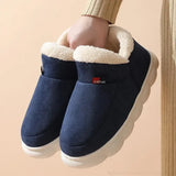 Home Men Cotton Slippers Winter New Casual Warm Plush Shoes Men Women Comfort Non Slip Platform Snow Boots Botas