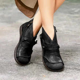 Women Boots Snow Boots PU Ankle Spring Flat Shoes Woman Short Brown Botas with Fur 2020 Female Lace Up Botas
