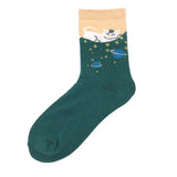 Cotton Socks Funny Oil Painting Fashion Happy Socks Night Winter Male Female Colorful Print Van Gogh Art Sock one
