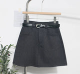 Real Shooting Kin Color High-Rise Thin Bag Hip Skirt 2025 New Hundred With Belt A Short Skirt
