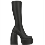 Luxury Brand New Ladies Platform Boots Thick High Heels Women's Boots Party Sexy Block Heel Shoes Woman Platform