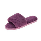 Slippers Wool Slippers Indoor Home Autumn And Winter Short Plush Flat Bottom Open Drag A Large Size